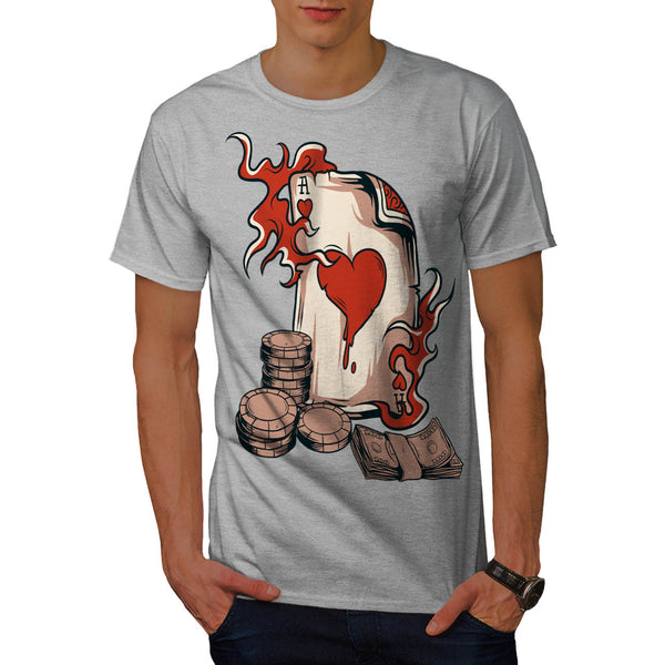 Ace Of Hearts Card Mens T-Shirt