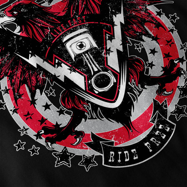 Rebel Motor Eagle Mens Hoodie