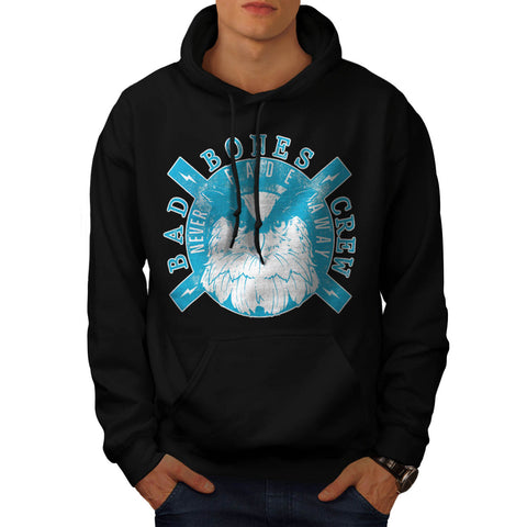 Bad Bones Crew Never Mens Hoodie