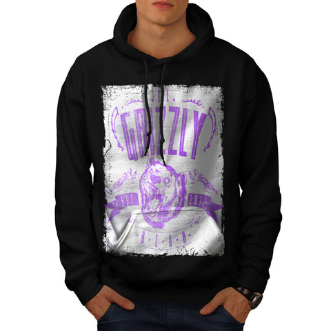 Brown Grizzly Bear Mens Hoodie