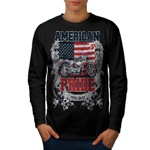 American Pride Biker Mens Long Sleeve T-Shirt