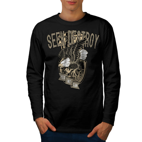 Seek Destroy Eagle Mens Long Sleeve T-Shirt