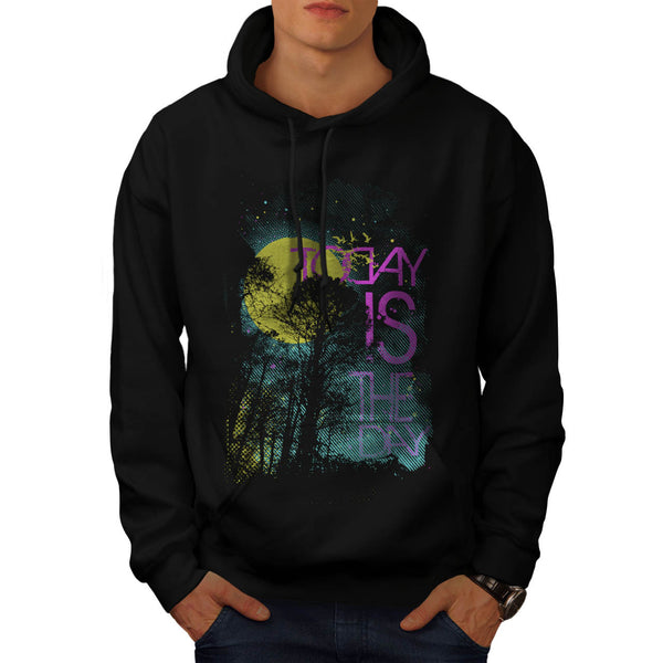 Today Day Moon Light Mens Hoodie