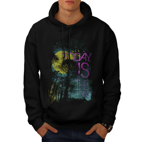 Today Day Moon Light Mens Hoodie