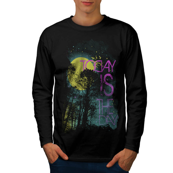 Today Day Moon Light Mens Long Sleeve T-Shirt