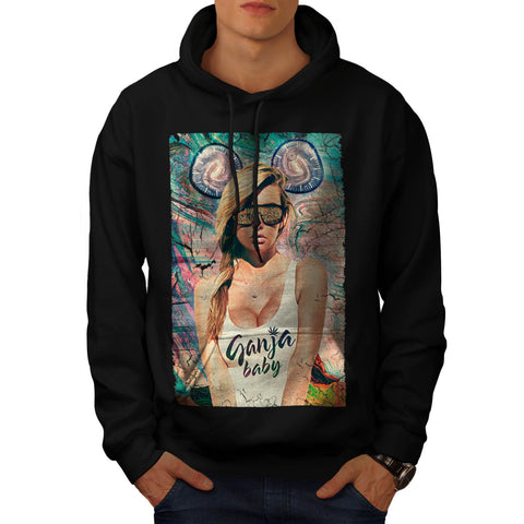 Ganja Baby Glamour Mens Hoodie