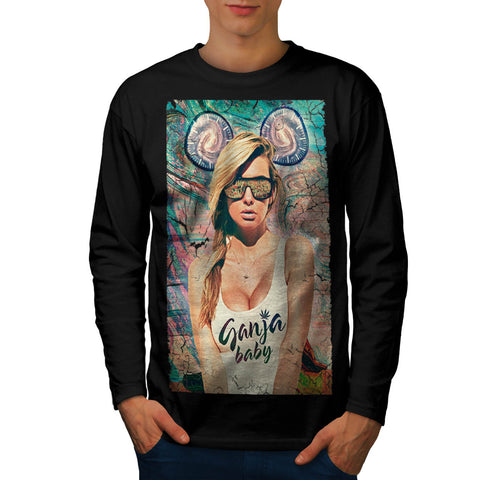 Ganja Baby Glamour Mens Long Sleeve T-Shirt
