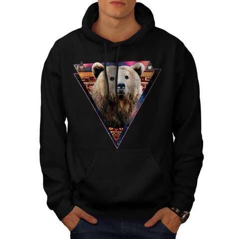 Brown Grizzly Bear Mens Hoodie