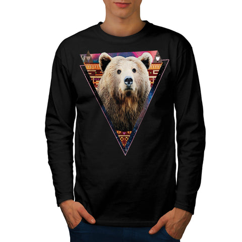 Brown Grizzly Bear Mens Long Sleeve T-Shirt