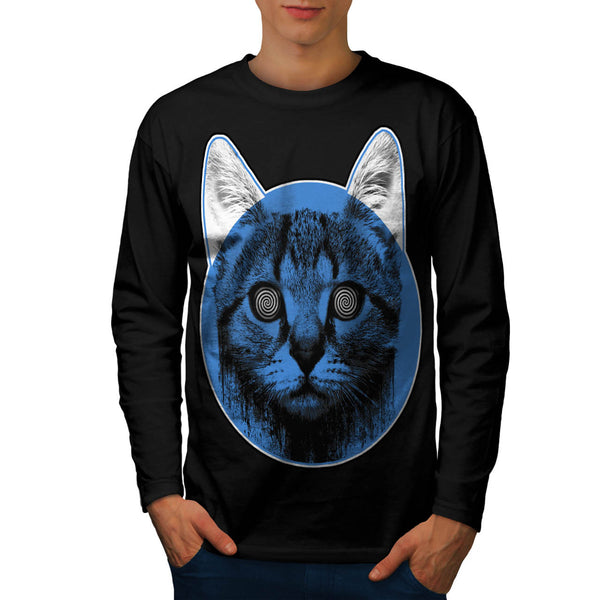 Kitty Cat Eye Swirl Mens Long Sleeve T-Shirt