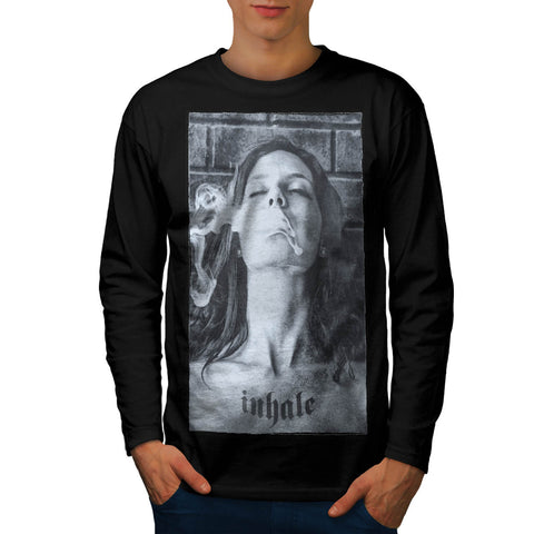 Glamour Smoke Inhale Mens Long Sleeve T-Shirt