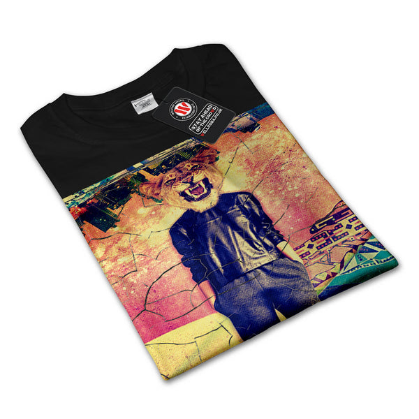 Lion Face Mask Girl Mens Long Sleeve T-Shirt