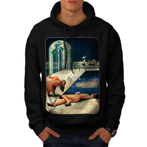 Naked Moon Landing Mens Hoodie