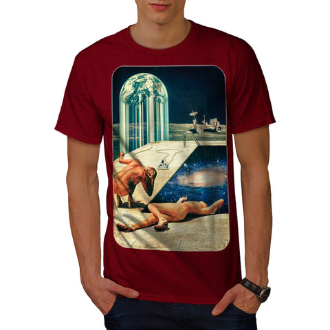 Naked Moon Landing Mens T-Shirt