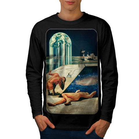 Naked Moon Landing Mens Long Sleeve T-Shirt