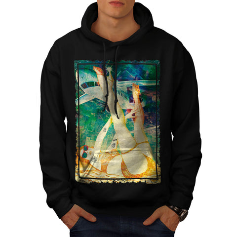 Holiday Plane Chick Mens Hoodie