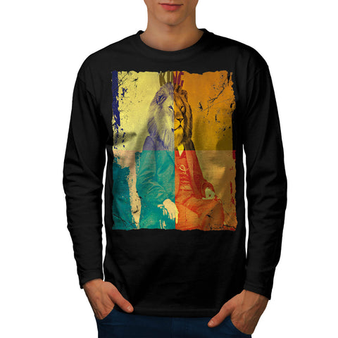 King Of Jungle Lion Mens Long Sleeve T-Shirt