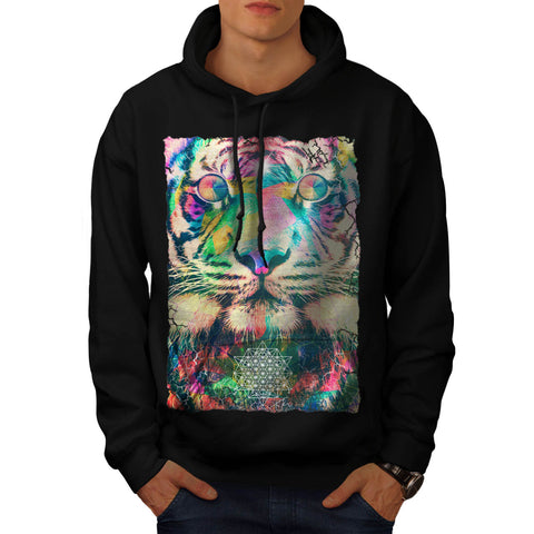 Tiger Party Colour Mens Hoodie