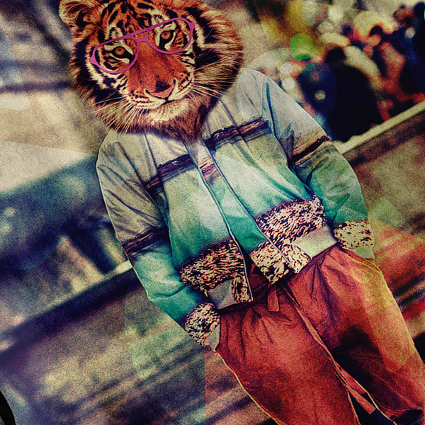 DJ Rave Tiger Mask Mens Long Sleeve T-Shirt