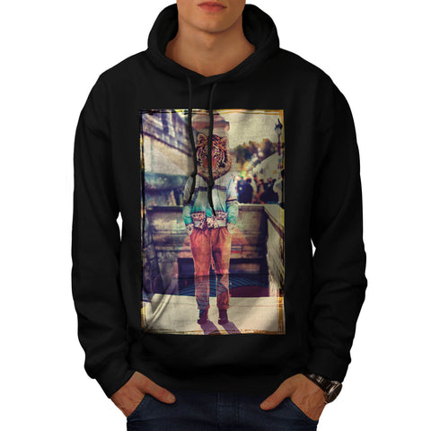 DJ Rave Tiger Mask Mens Hoodie