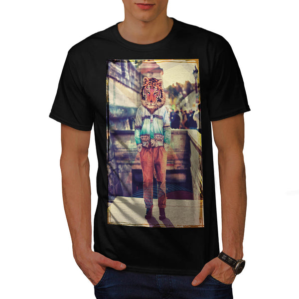 DJ Rave Tiger Mask Mens T-Shirt