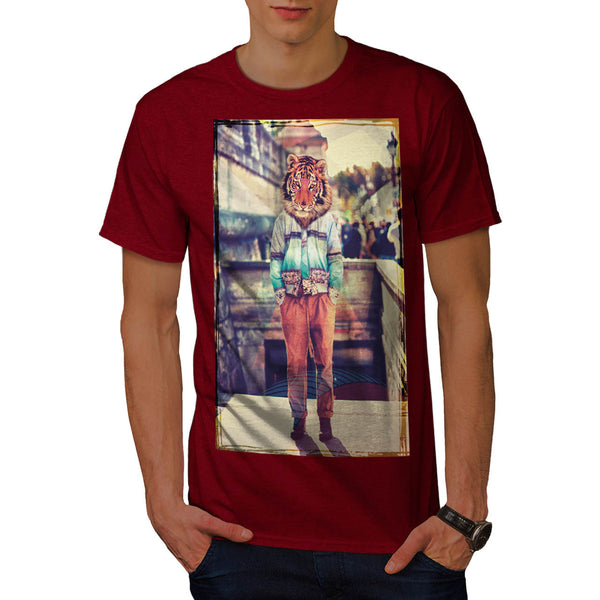 DJ Rave Tiger Mask Mens T-Shirt