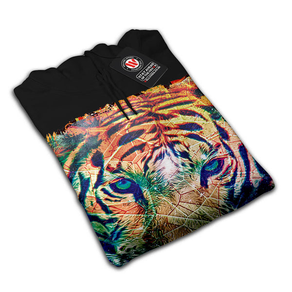 Tiger Big Cat Face Mens Hoodie