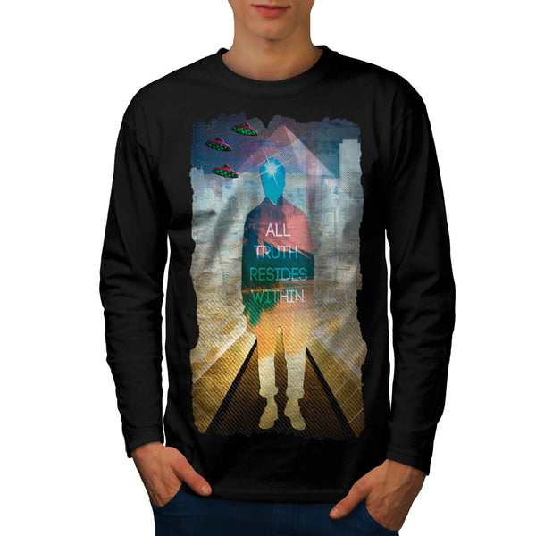 UFO Alien Truth Soul Mens Long Sleeve T-Shirt