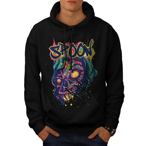 Spoon Skull Grave Mens Hoodie