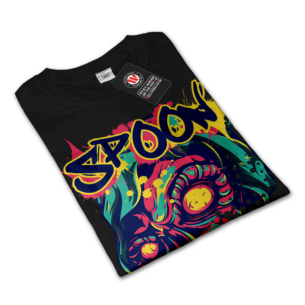 Spoon Skull Grave Mens Long Sleeve T-Shirt