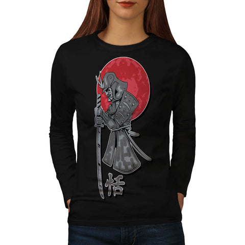 Japan Samurai Sun Womens Long Sleeve T-Shirt