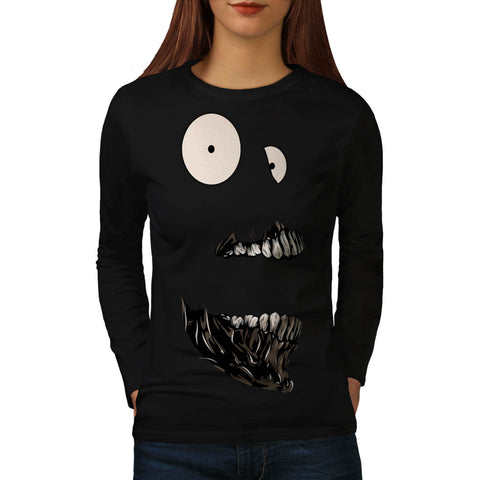 Crazy Freaky Face Womens Long Sleeve T-Shirt