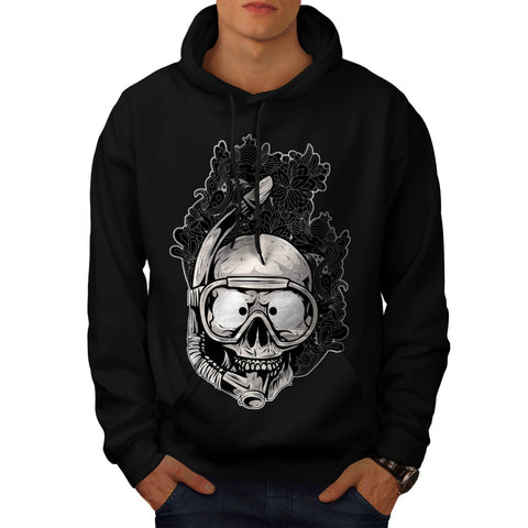 Scuba Skeleton Head Mens Hoodie
