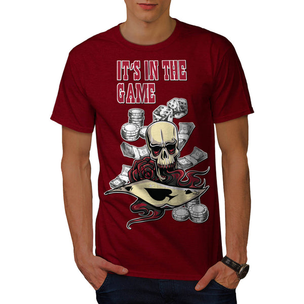Casino Skull Card Mens T-Shirt