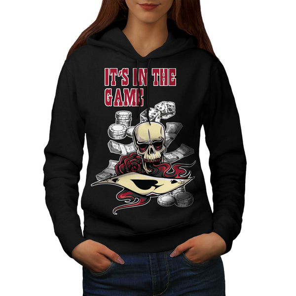 Casino Skull Card Womens Hoodie