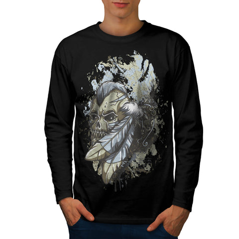 Cursed Death Skull Mens Long Sleeve T-Shirt