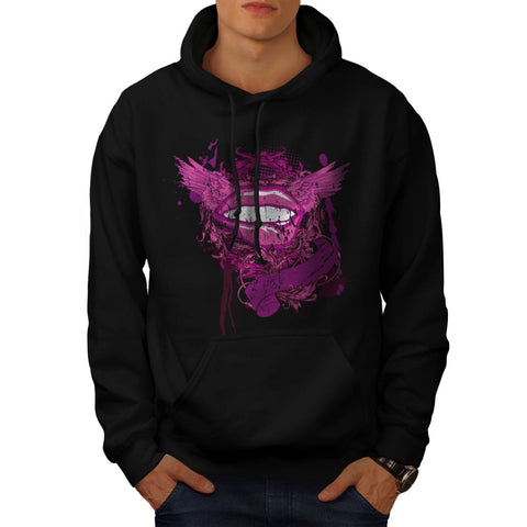 Flying Angel Lips Mens Hoodie