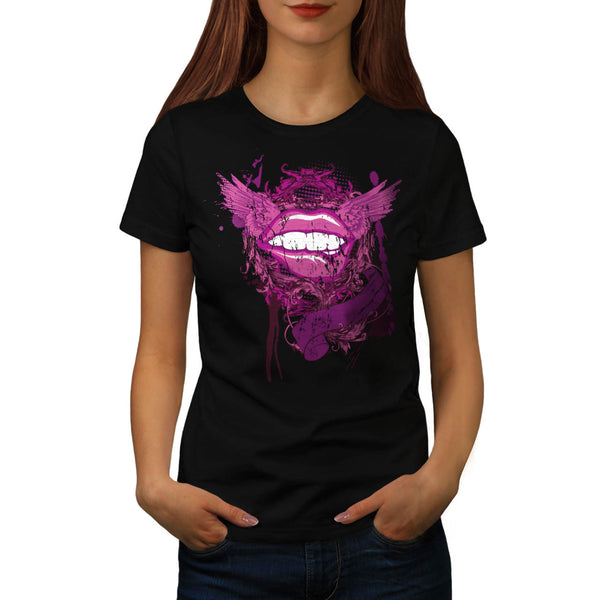 Flying Angel Lips Womens T-Shirt