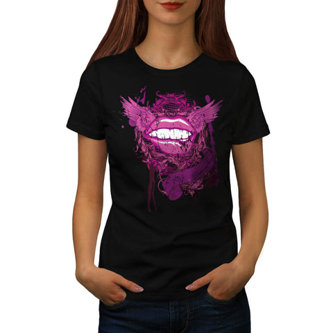 Flying Angel Lips Womens T-Shirt