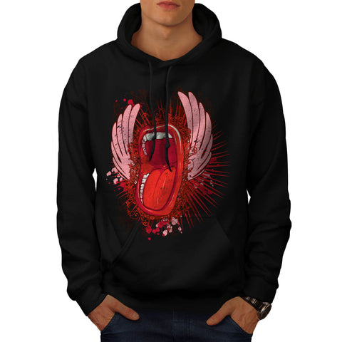 Shout Flying Lips Mens Hoodie