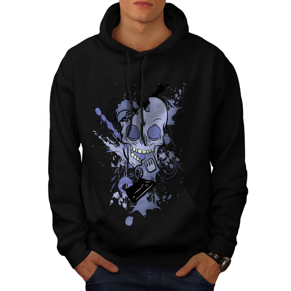 Horror Skull Gun Mens Hoodie