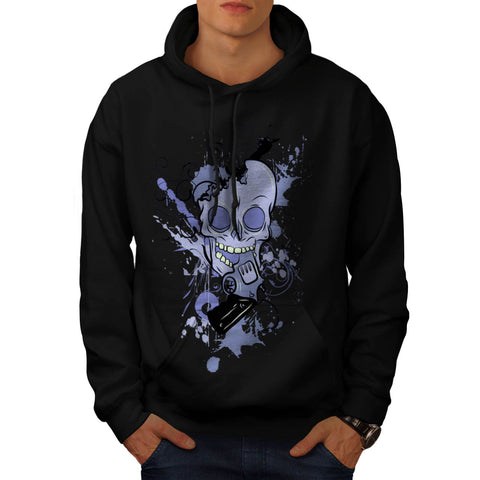 Horror Skull Gun Mens Hoodie