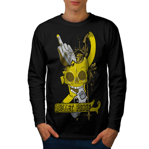 Bullet Proof Skull Mens Long Sleeve T-Shirt