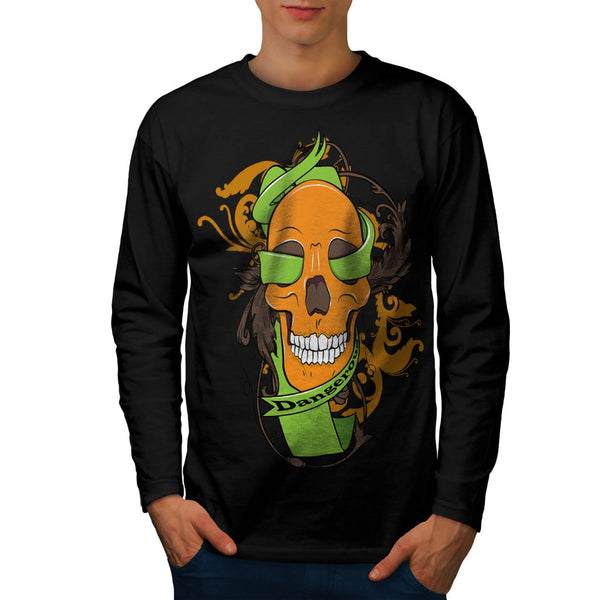 Dangerous Skull Head Mens Long Sleeve T-Shirt
