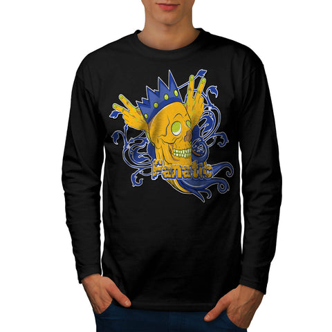 Fanatic Skull Crown Mens Long Sleeve T-Shirt