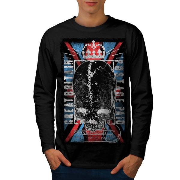 UK Mail Stamp Postage Mens Long Sleeve T-Shirt