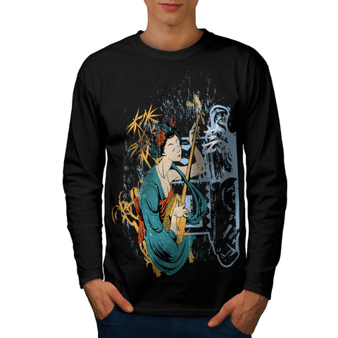 Geisha Music Doll Mens Long Sleeve T-Shirt