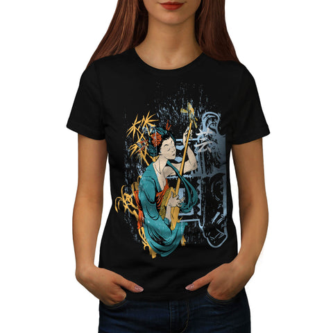 Geisha Music Doll Womens T-Shirt