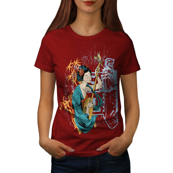 Geisha Music Doll Womens T-Shirt