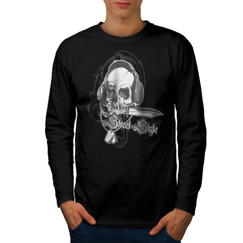 Skull Street Style Mens Long Sleeve T-Shirt